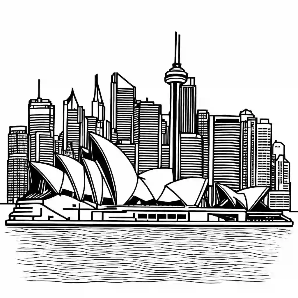 Sydney Skyline coloring pages